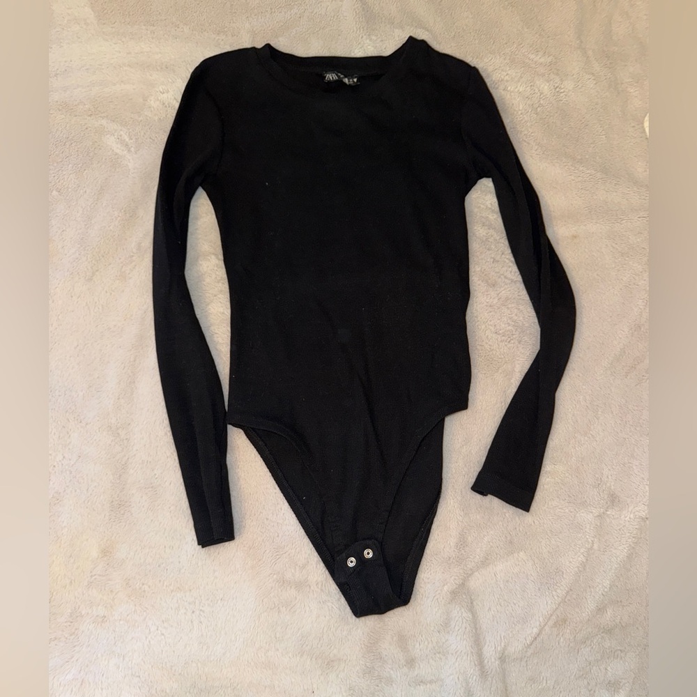 Zara Black Bodysuit One Piece Classic Design